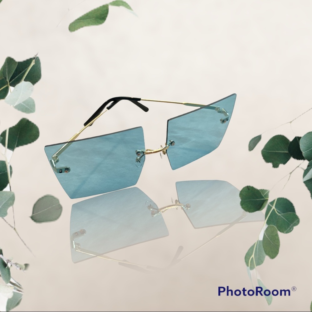 high fashion big oversized rimless frame women shades ladies trend sunglasses - Picture 5 of 5